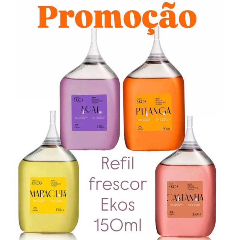 Refil Frescor Ekos Desodorante Colônia Fefinino Natura 150ml cada