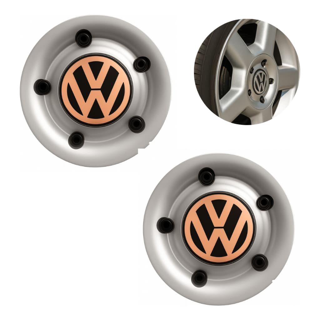 Kit 2 Calota Vw Parati Sunset Santana Gol Centro De Roda Cinza
