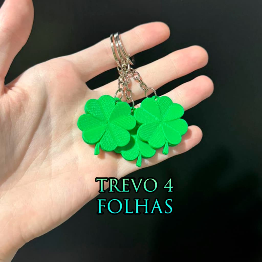 Chaveiro Trevo de 4 Folhas – Amuleto da Sorte | Prosperidade