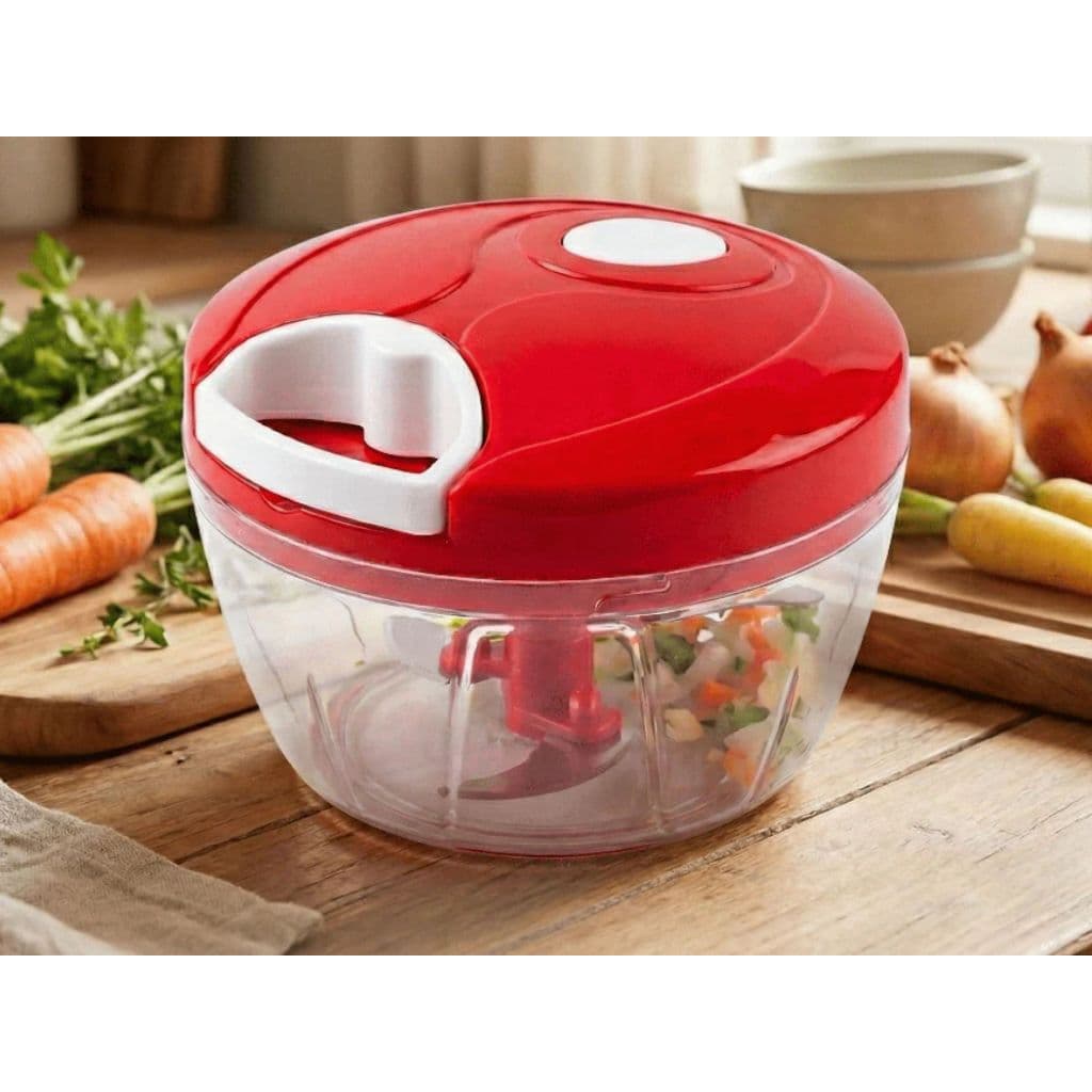 Processador Manual 500ml Triturador Alimentos Legumes Verduras 3 Lâminas Inox