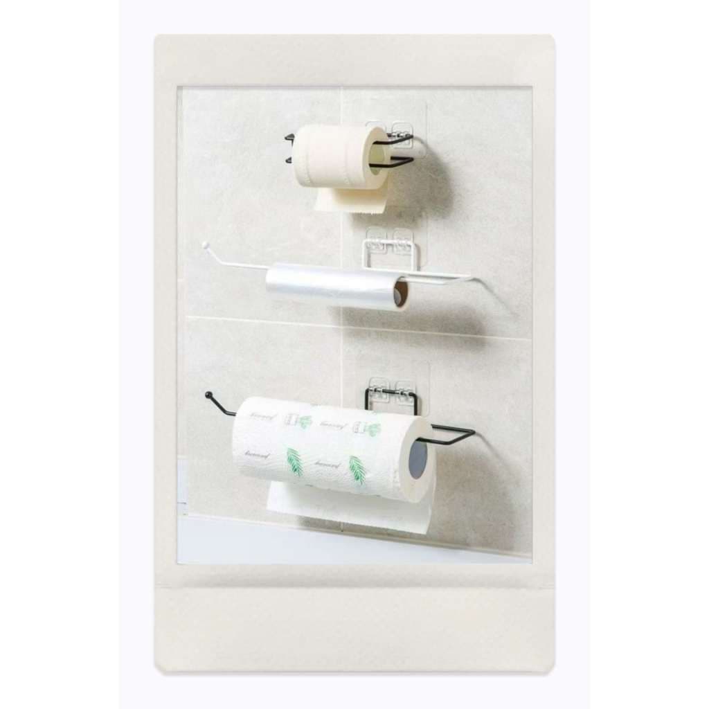 Kit 4 Suporte Adesivo Para Pendurar Papel Toalha E Pano