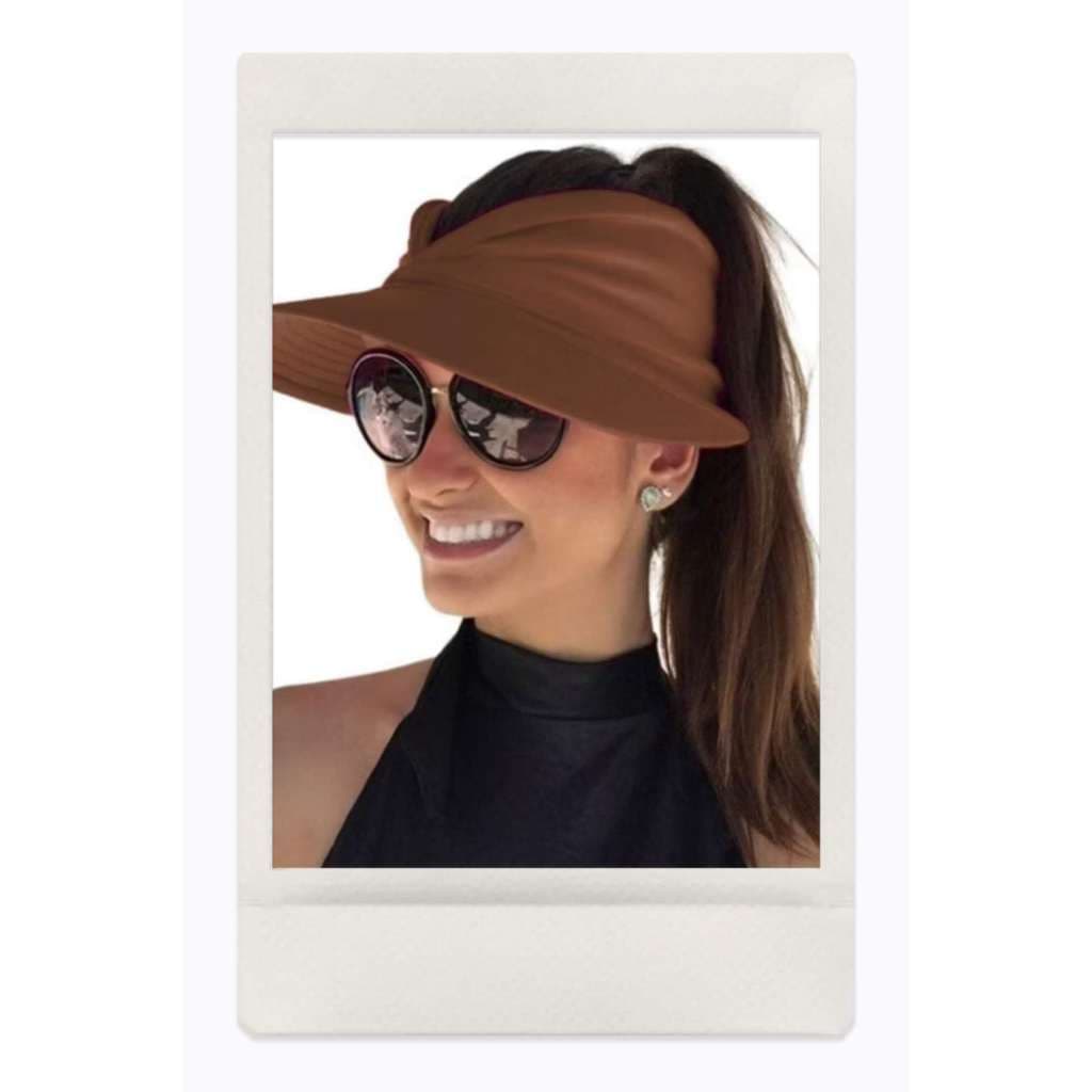 Viseira Turbante de Praia Com Proteção Solar 50 UV Esporte Clube Piscina Verão