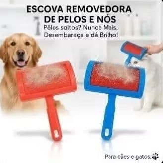 Rasqueadeira  -  Escova Removedora de Pelos e Nós para Pets – Conforto e Higiene