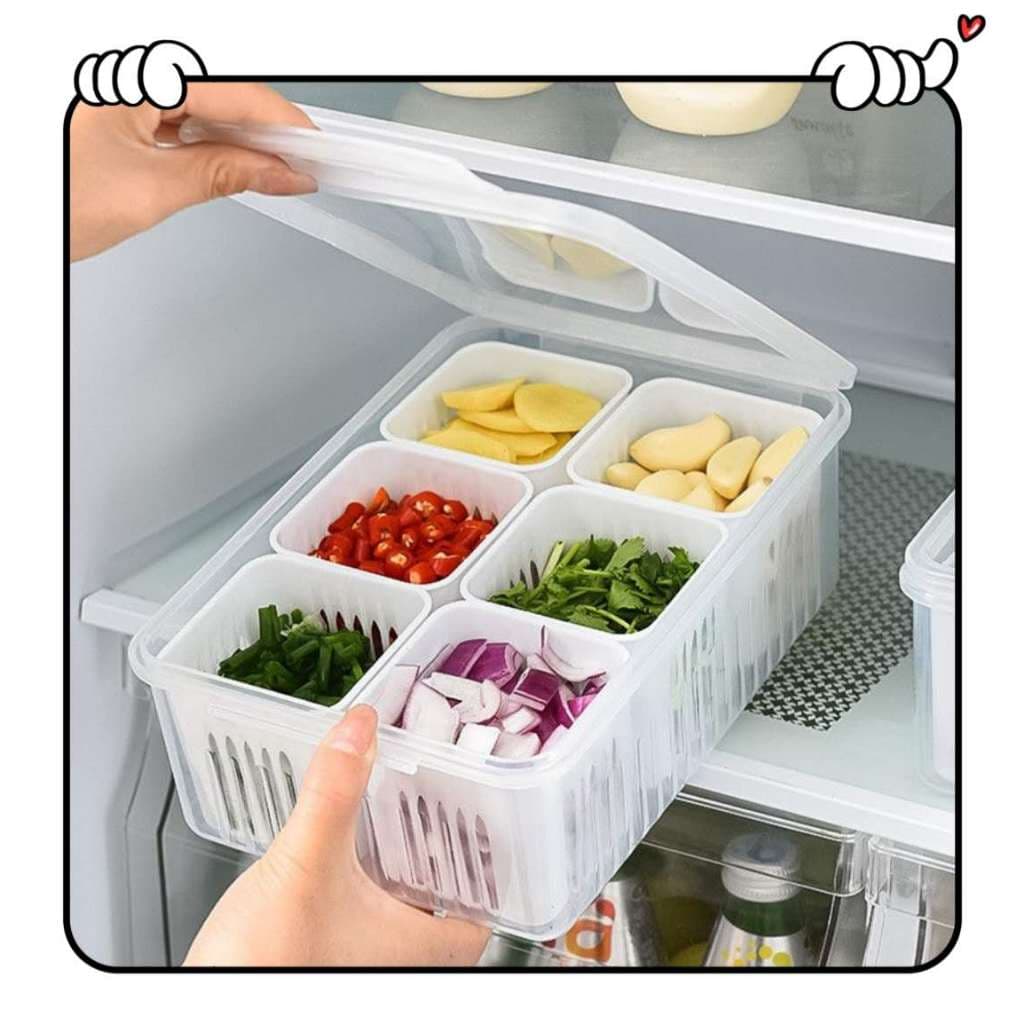 2/6 Grade Caixa Frigorífica Cesta De Drenagem De Frutas Vegetais Carne Cebola Gengibre Organizador