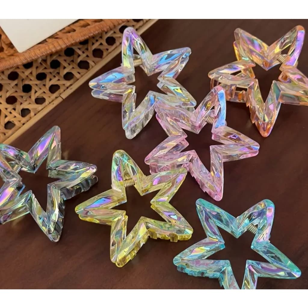Prendedor Piranha Presilha Estrela de Cabelo