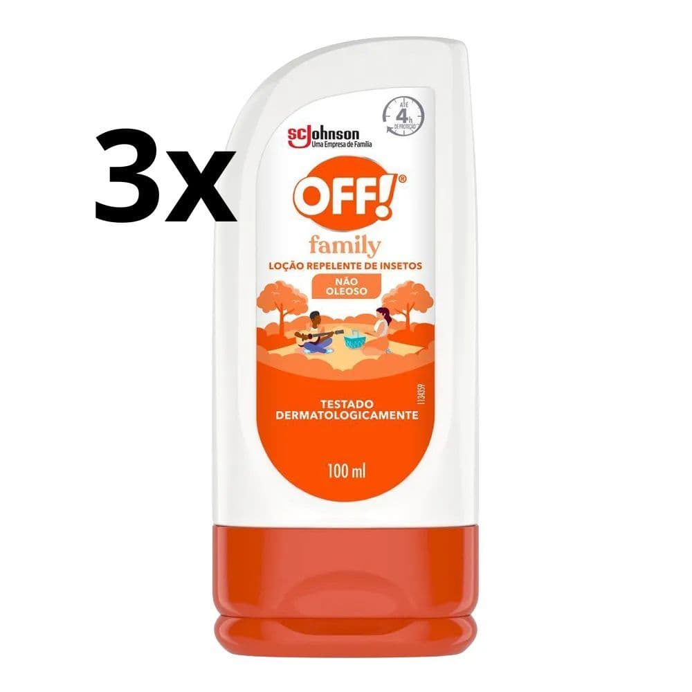 Kit com 3 Repelente Off Family Loção 100ml cada