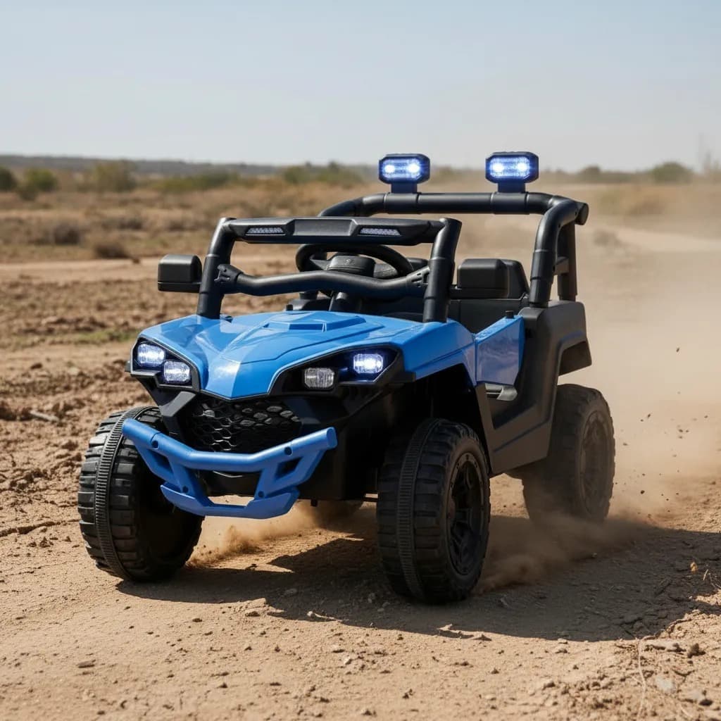 Mini Quadriciclo Elétrico Infantil 6V Azul com Luz e Som Off-Road Ação Total