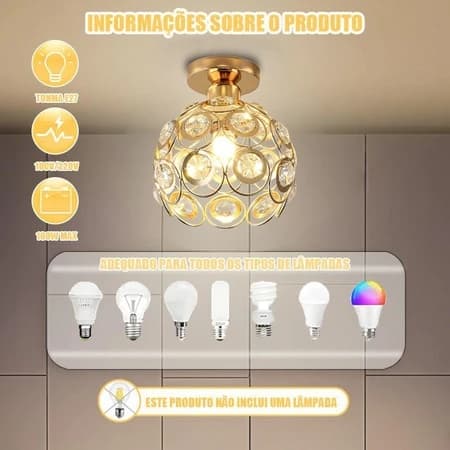 Luminária De Teto Cristal Simplicidade Moderna Corredor Sala De Estar Varanda Quarto