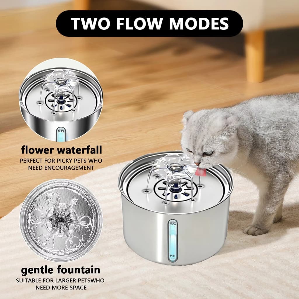 Aço Inoxidável Fonte para Gatos com Filtro 3L Dispensador de água para Cães Bebedouro Gato Automático Super Silencioso