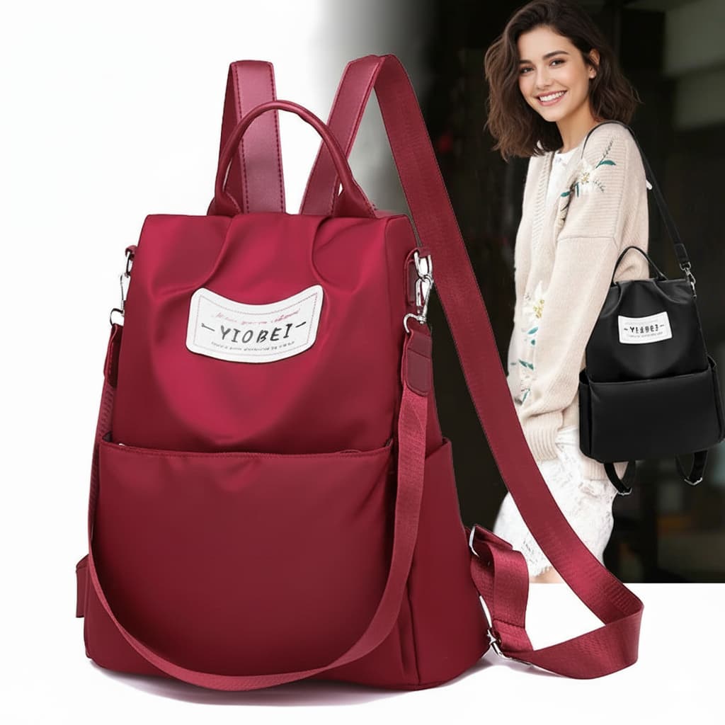 Mochila Nylon Casual Grande Capacidade Bolsa Multifuncional Unissex Escola Trabalho Viagem