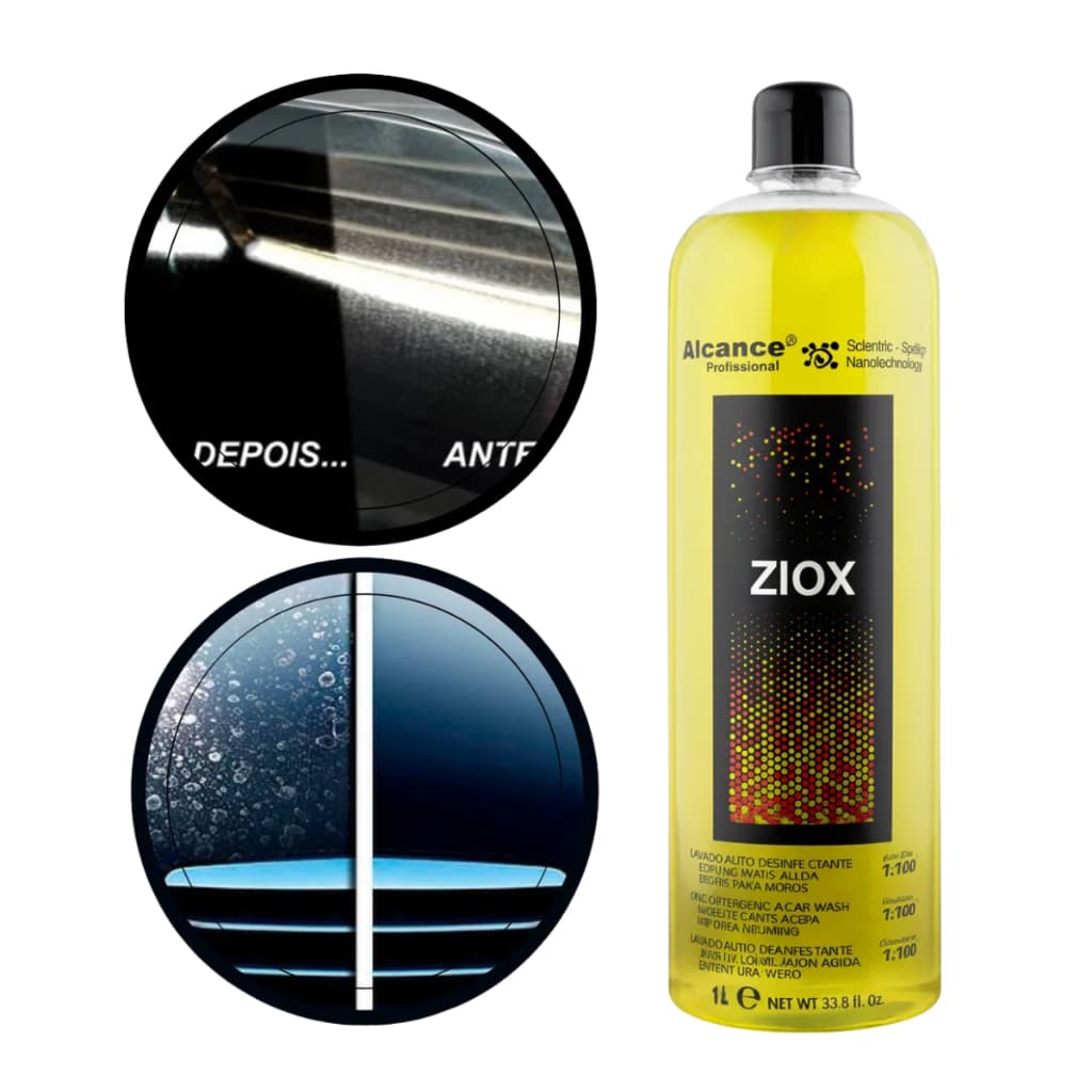 Shampoo Ziox Alcance PH Ácido Automotivo Concentrado 1L