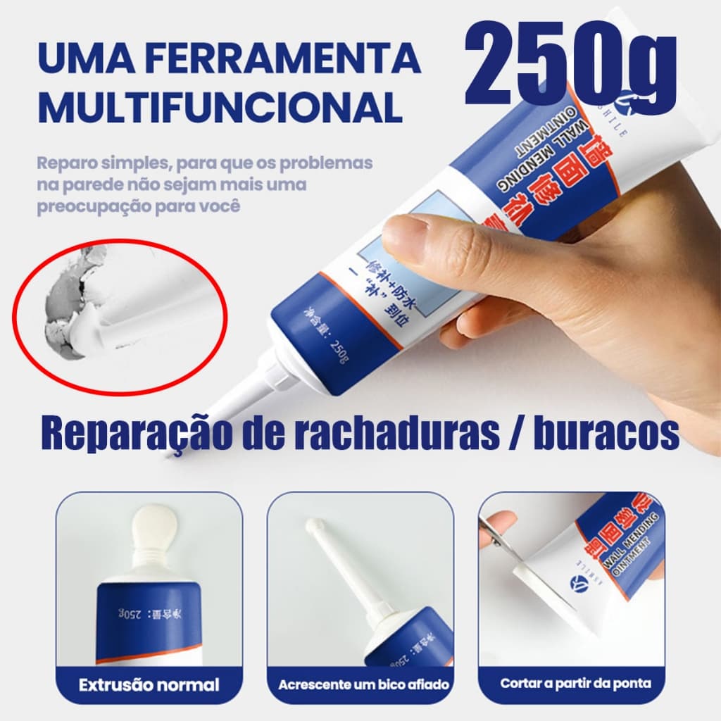 250g pasta de reparação de parede, reparação de graffiti / reparação de rachaduras / reparação de buracos