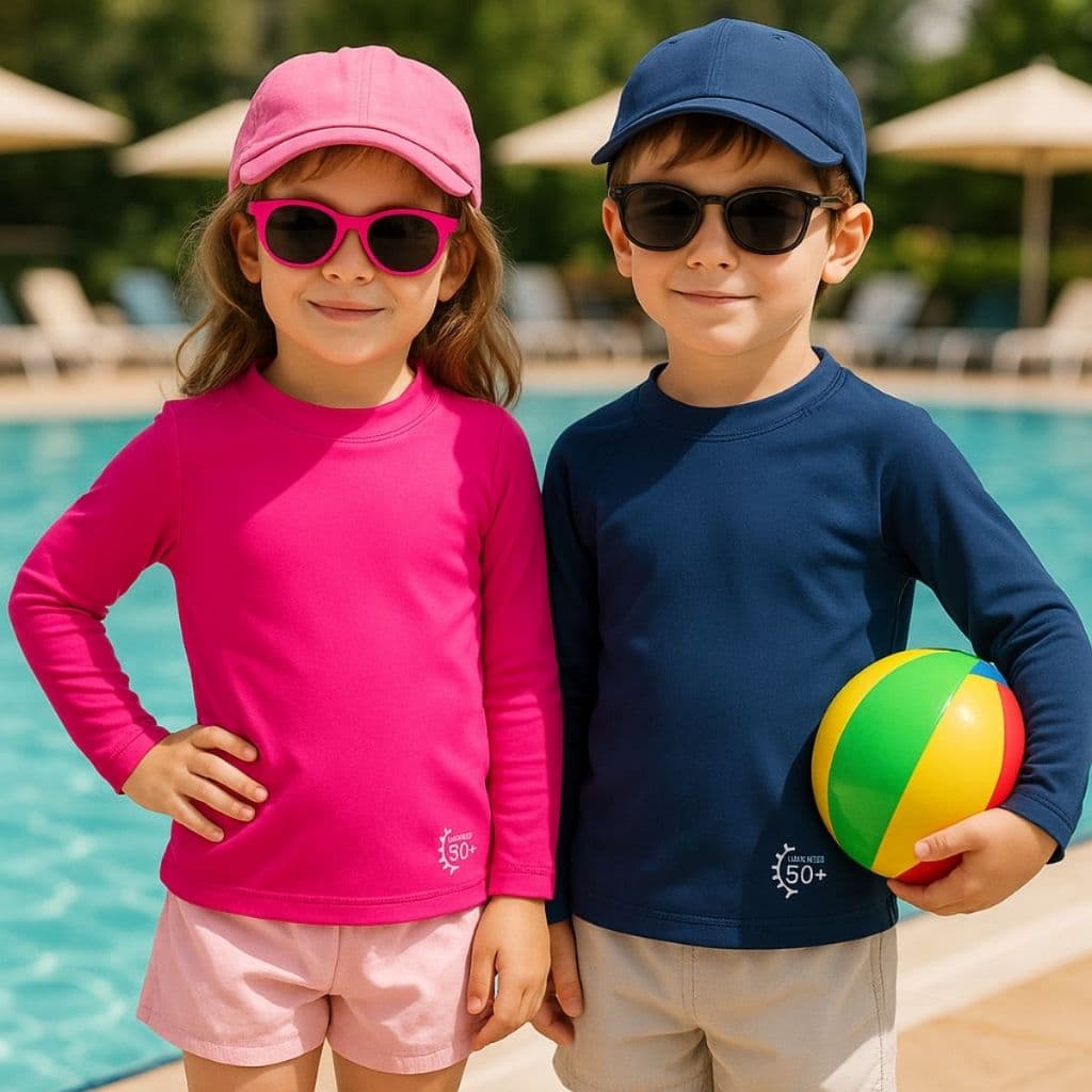 Kit 2 ou 3 Blusa Proteção UV50+ Infantil Verão Menino e Menina Blusa Proteção Solar