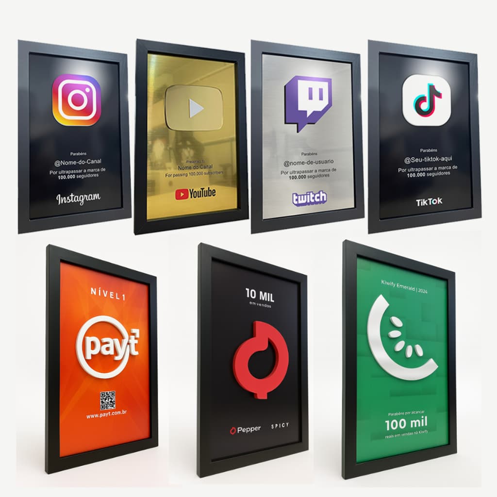 Quadro decorativo personalizado 3D Comemorativo Inscritos Faturamento sua marca 1un