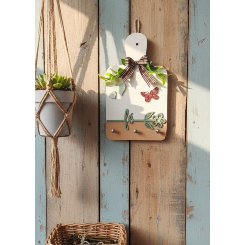 Porta-chaves decorativos_placa fé e afeto(artesanal)