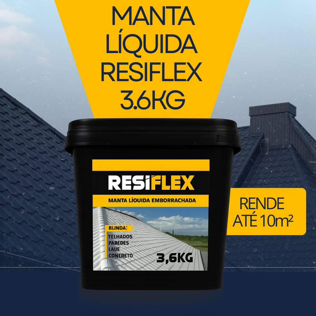 Tinta Emborrachada Resiflex 3.6KG – Impermeabilizante para Áreas Externas e Internas