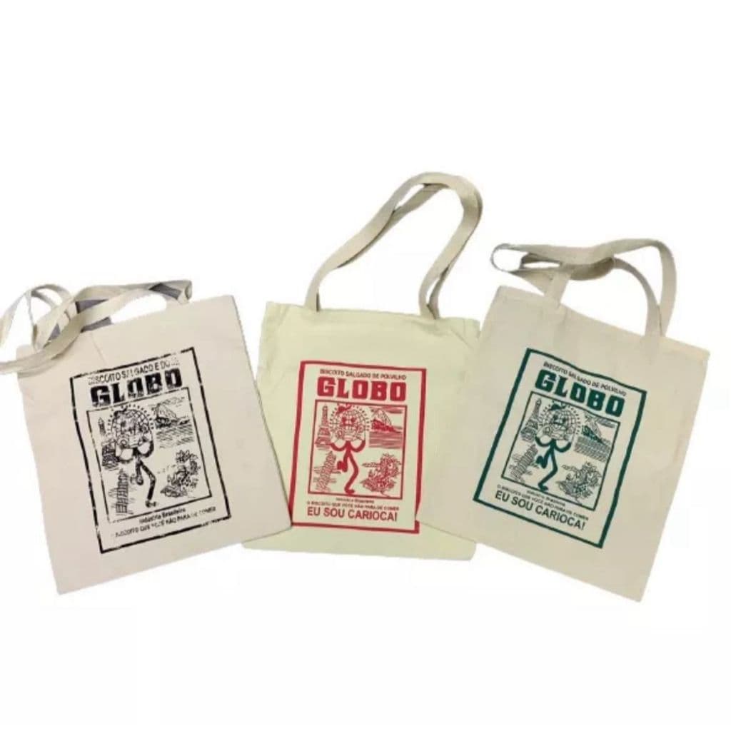 Bolsa Ecobag 100% Algodão Estampa Biscoito Globo – Bolsa Divertida e Reutilizável Cores