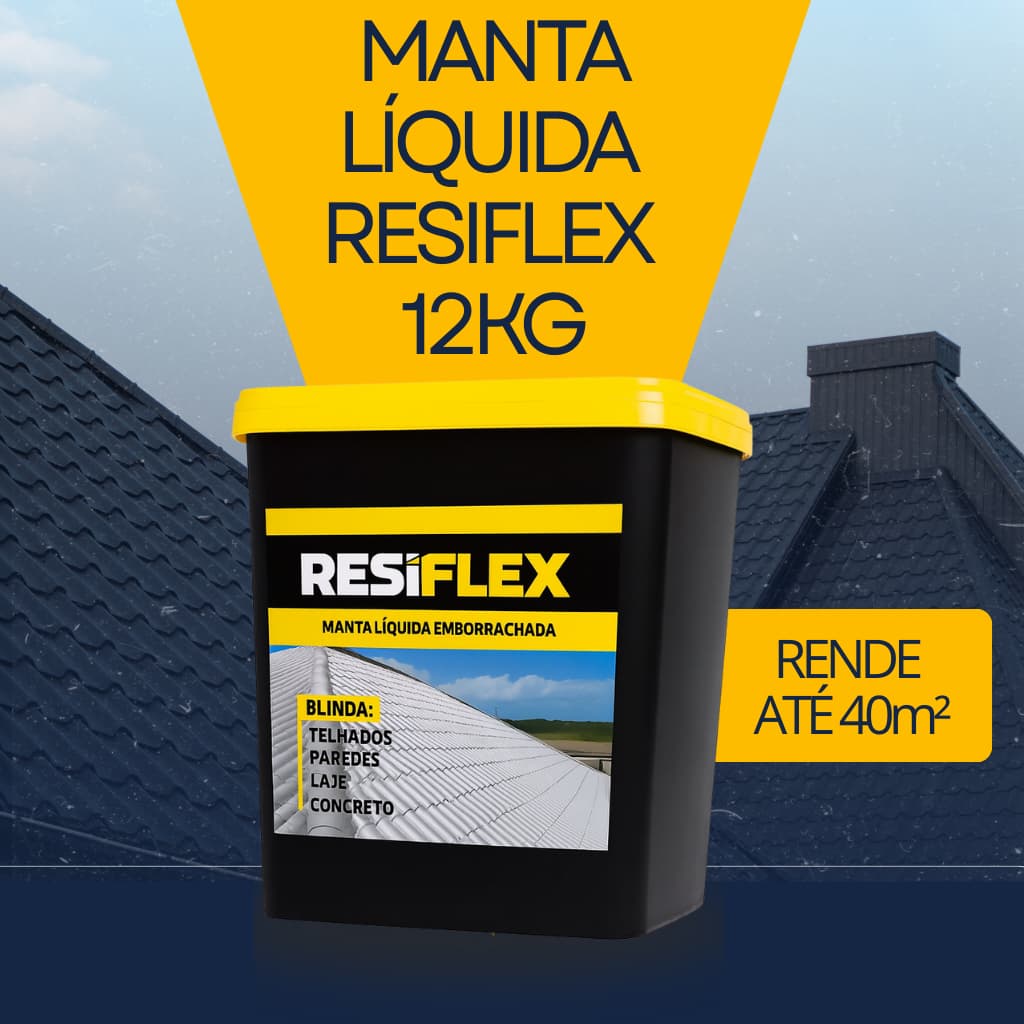 Resiflex 12KG – Tinta Emborrachada Impermeável para Lajes e Paredes