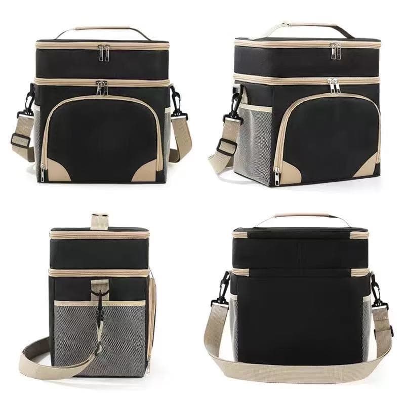 Bolsa térmica dupla camada impermeável cooler marmita lancheira viagem piquenique grande capacidade 29x20x22cm