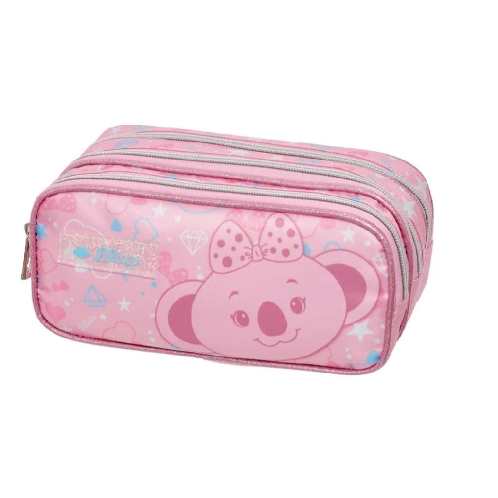Estojo Infantil Triplo Lilica Ripilica Lovit Charming Rosa