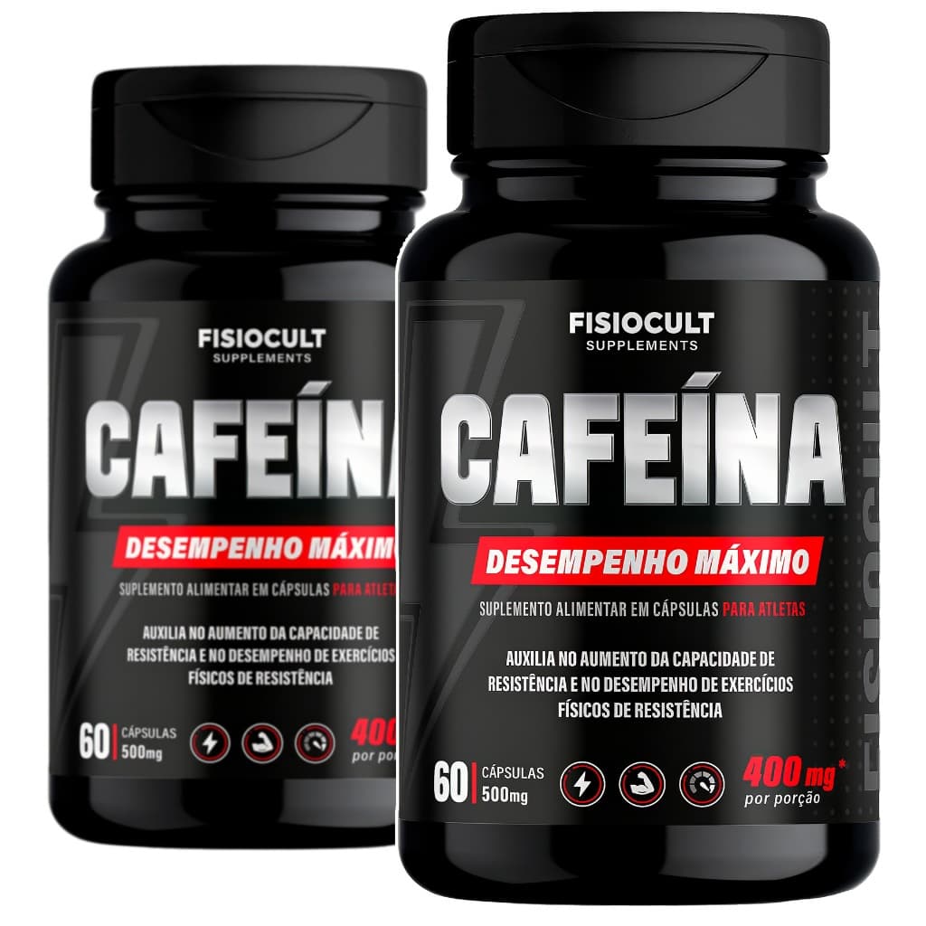 Cafeína 400mg por Porção 60caps Suplemento Alimentar para Atletas Fisiocult