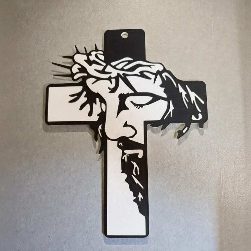 Cruz crucifixo de parede Jesus quadro decorativo moderno leve religioso face imagem