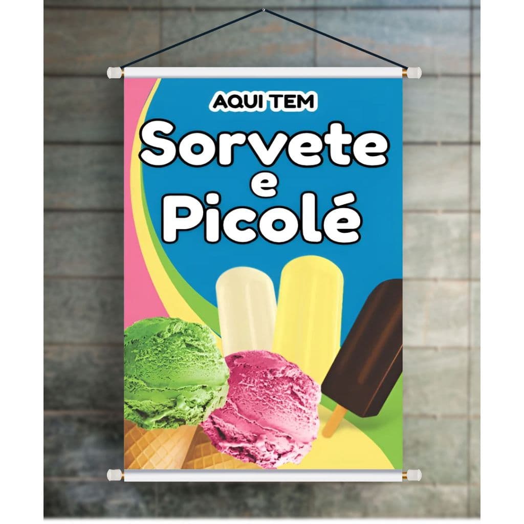 BANNER ARTE PRONTA - SORVETE E PICOLÉ