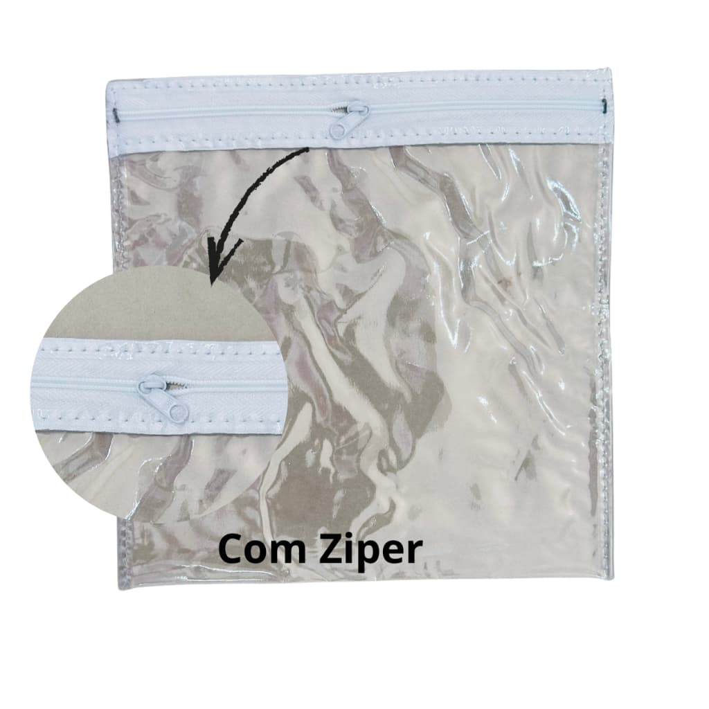 Kit Embalagem PVC Transparente 20x20 Organizador Multiuso Impermeável com Ziper
