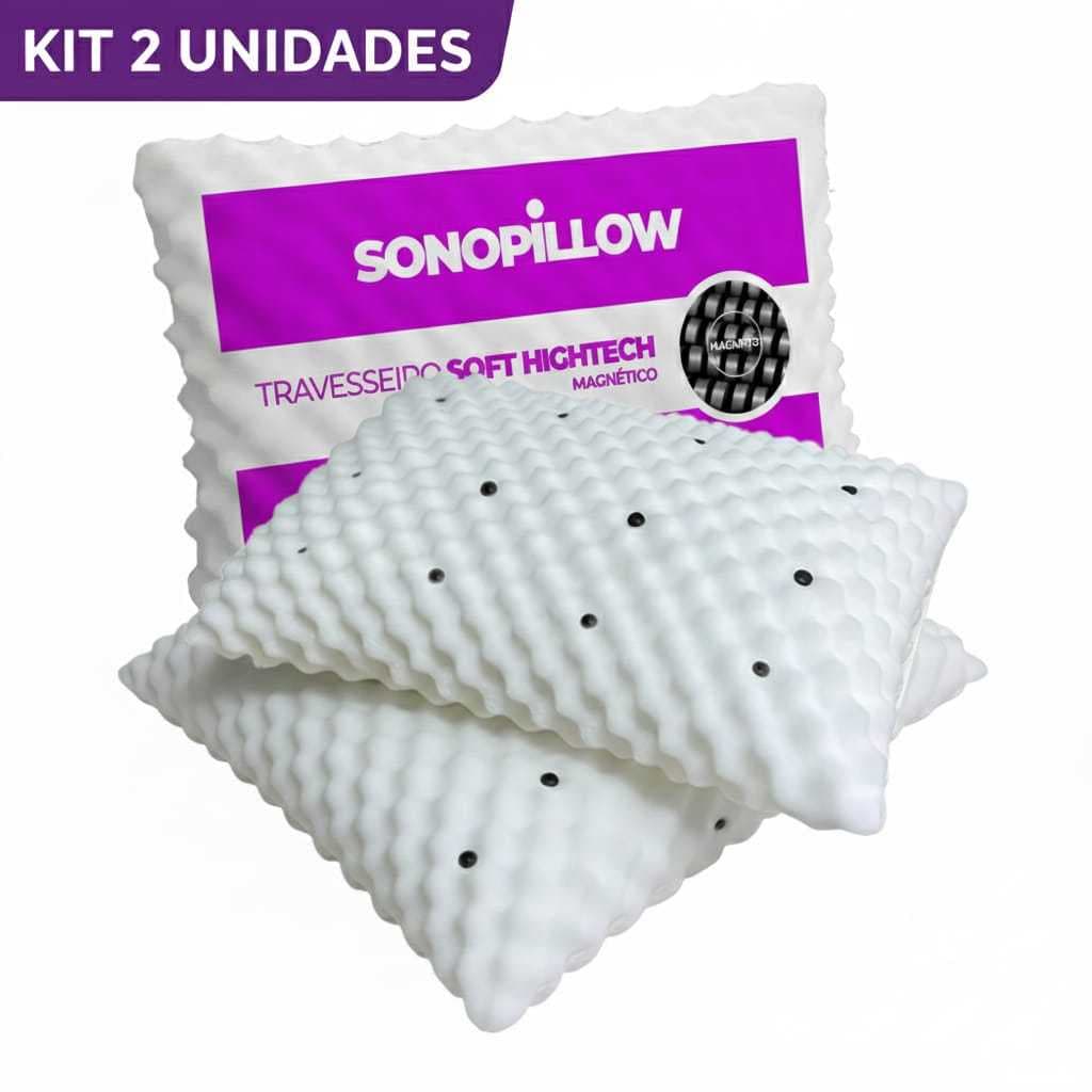 Kit 2Travesseiros Magnéticos ALTO ORTOPEDICO Massageador Confortável Terapeutico Luxo