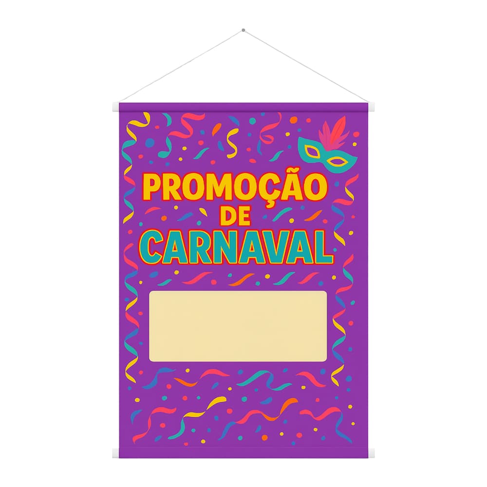 Banner Promoção de Carnaval em Lona Arte Pronta 80x60