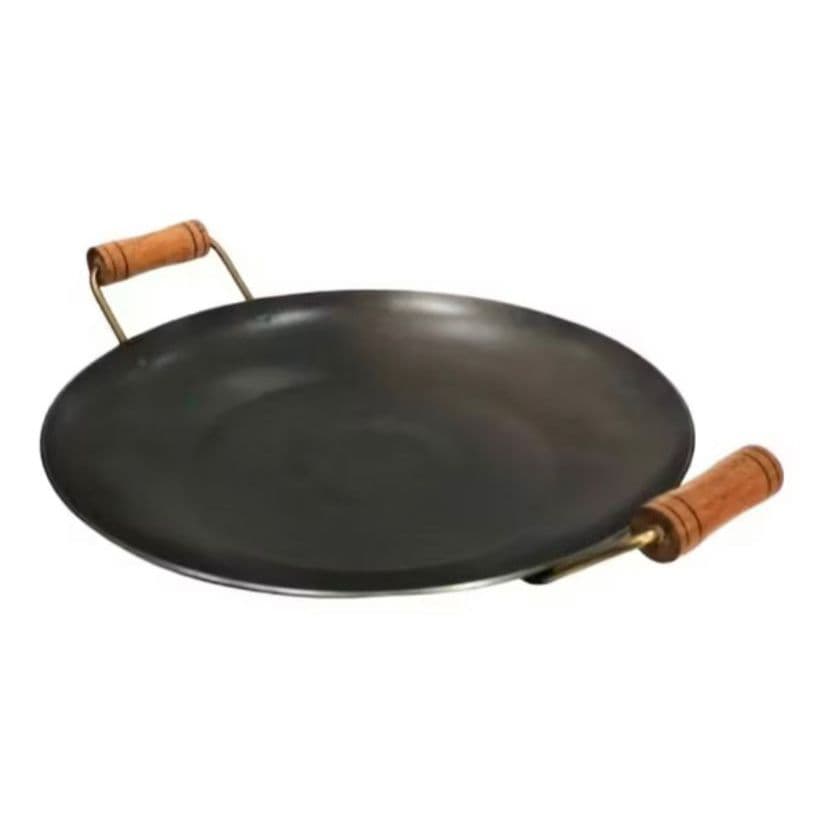 Chapa Disco De Arado Original Tacho Porçoes Em Geral Alça De Madeira (35CM) Refeições Em Familia