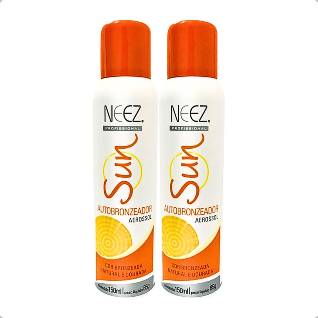 Kit 2 Spray Autobronzeador Sun Aerosol Bronzeado Natural Neez Profissional