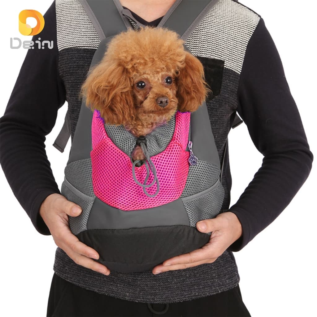 Mochila Peitoral para Pet Pequeno Tamanho 42.5*34*15cm – Transporte Frontal Respirável e Confortável
