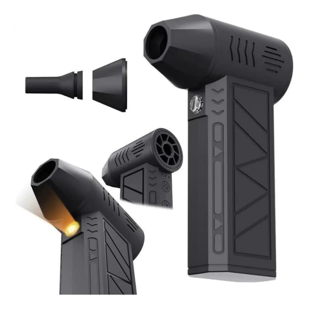 Mini Soprador Turbo Jet Alta Potência Compacto, Potente e Versátil Recarregável Usb Preto