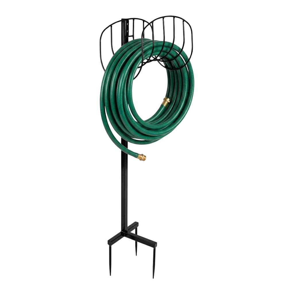 Enrolador de Mangueira em Metal com Suporte 104cm Preto