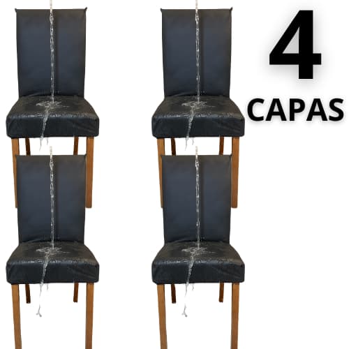 KIT 4 Capas de Cadeira 100% Impermeável Encaixe Perfeito