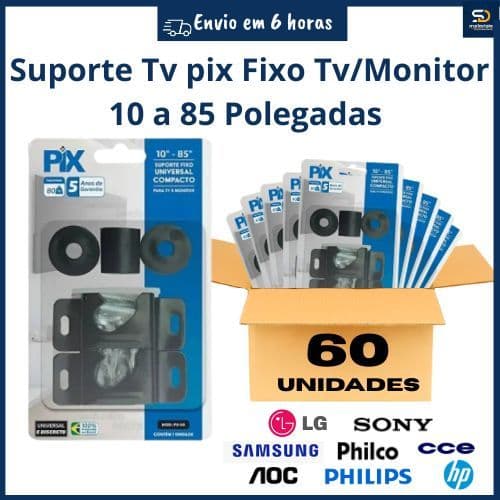 60 Suporte Tv Pix Universal Fixo Parede Painel 10a85
