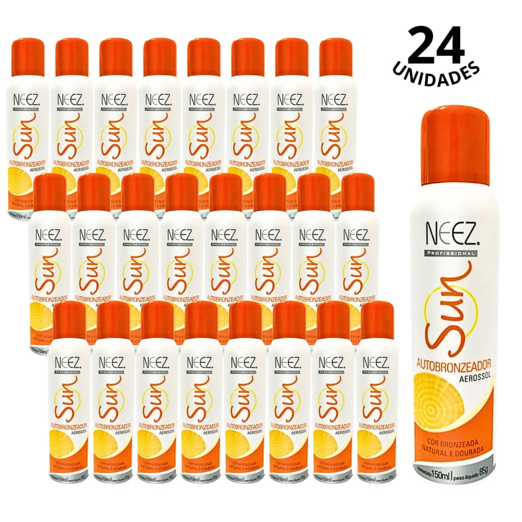 Kit 24Un Autobronzeador Spray Sun Bronze Natual Sem Sol - Neez Profissional