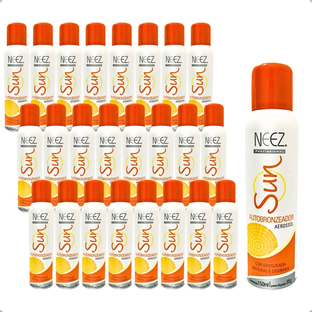 Kit 24 Spray Autobronzeador Sun Aerosol Bronzeado Natural Neez Profissional