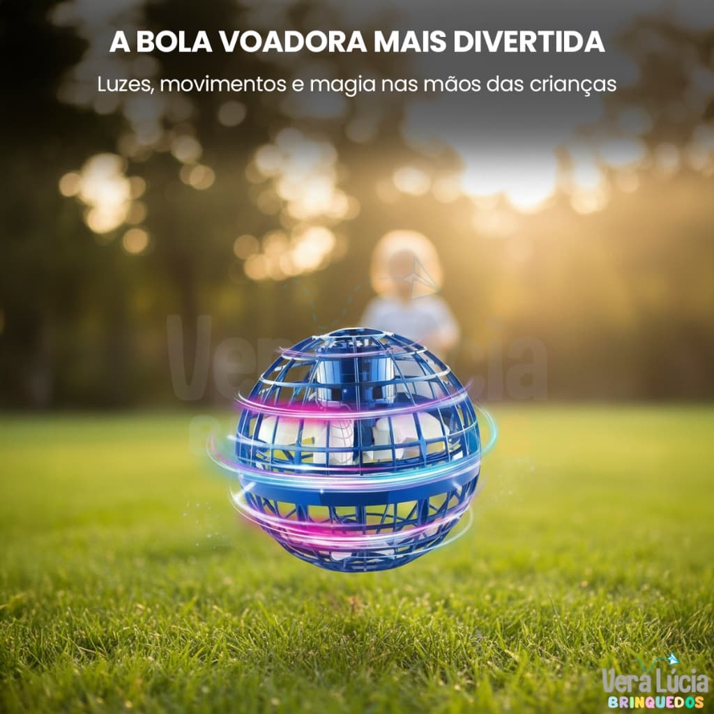 Brinquedo Bola Mágica Voadora Infantil LED Interativa Recarregável Presente Natal Barato Criança