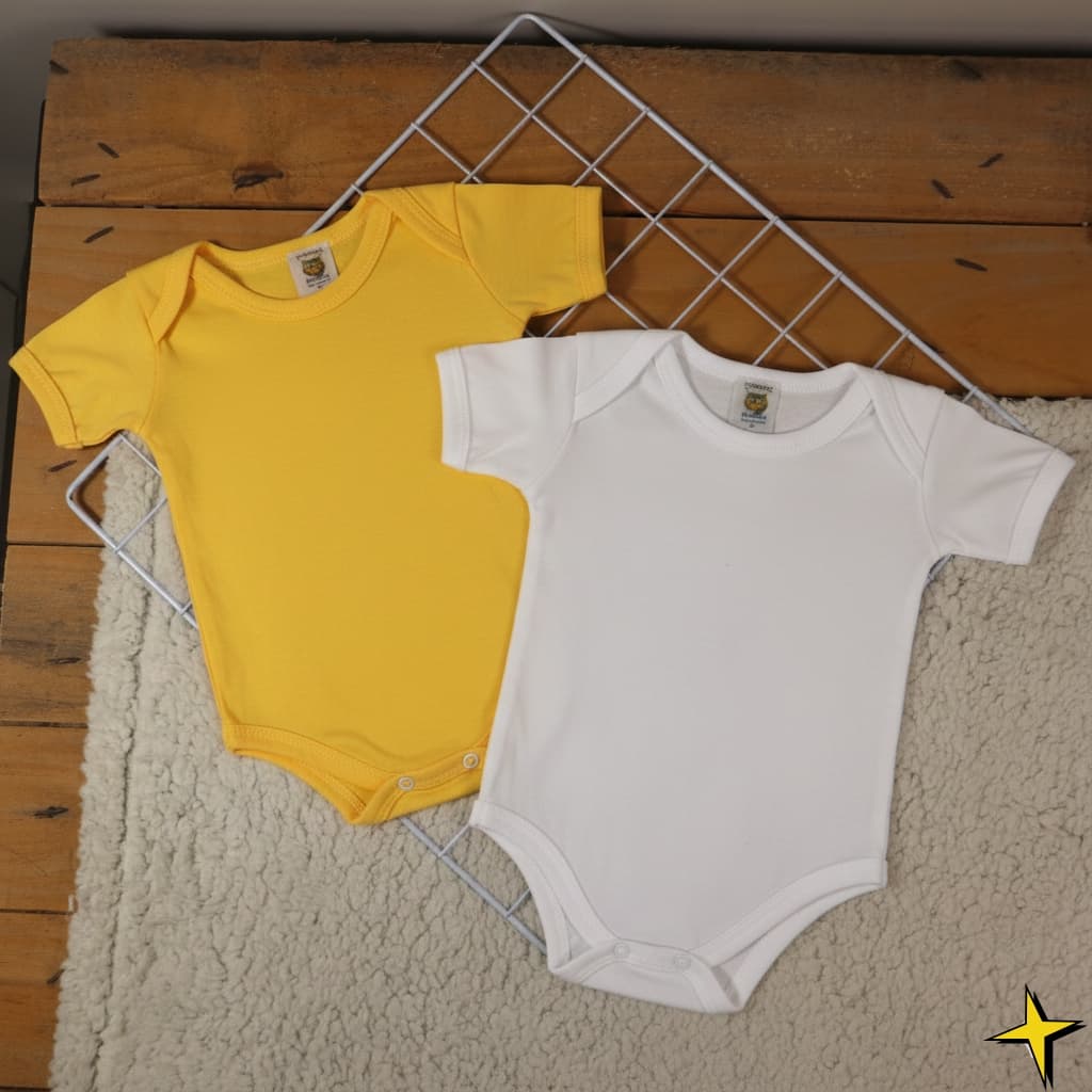 Kit 2 Body Curto 100% Algodão Macio e Confortável