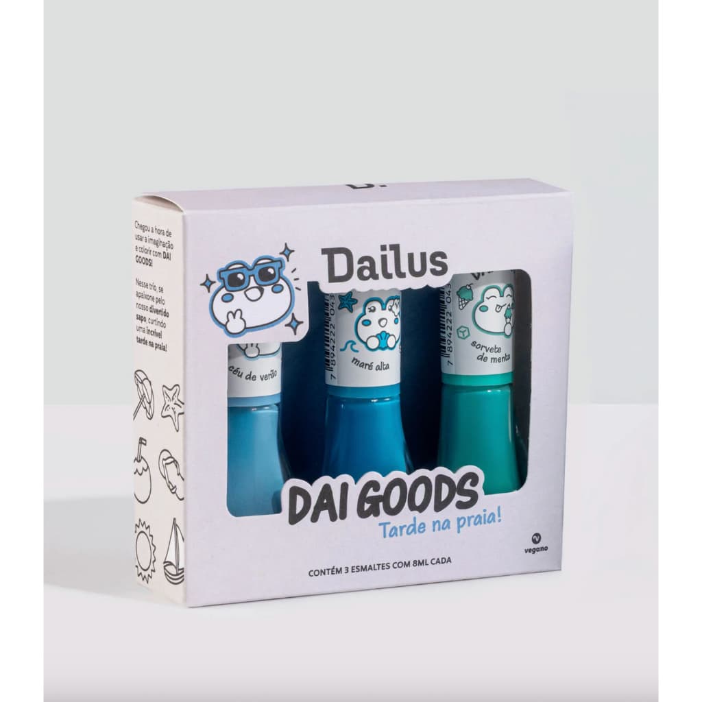Kit de Esmaltes Dai Goods As Cores Do Verão Dailus com 3 Esmaltes Lançamento