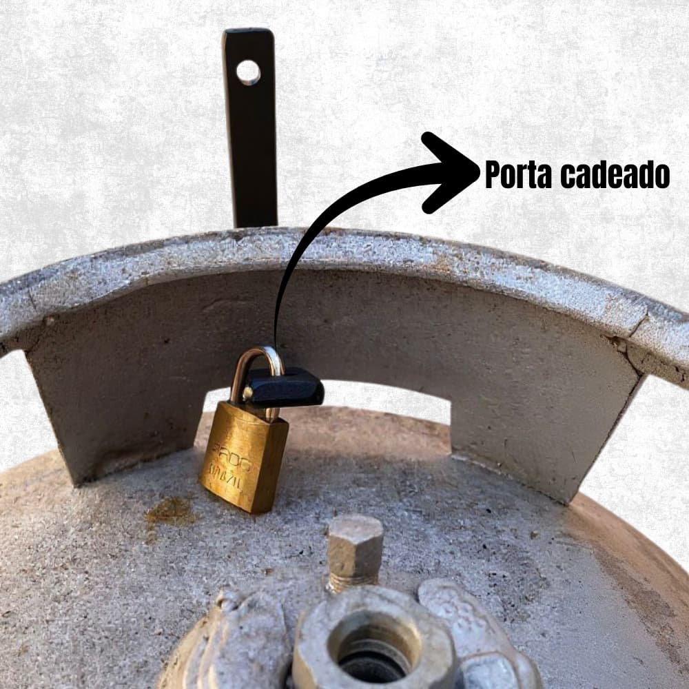Suporte Botijão De Gás Porta Gás De Parede E Trava AntiRoubo com hastes