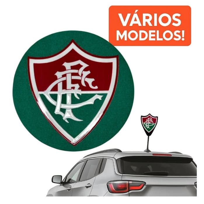 Ponteira Enfeite de Antena Fluminense - Escudo Fluminense - Preto/Verde- Fluzão - Flu - Carro e Moto