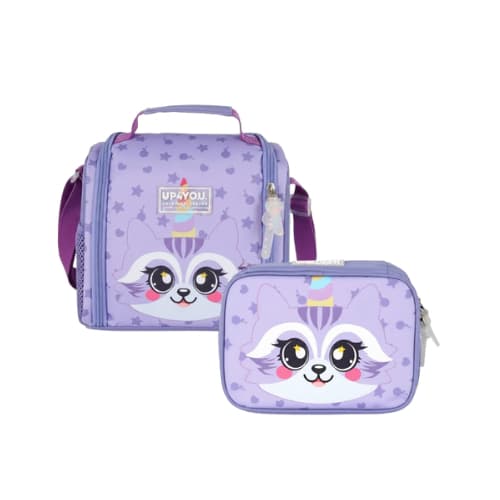 Kit Lancheira Gatinho Térmica Estojo Box Resistente Feminino Escolar Unicórnio Animais Pet Infantil