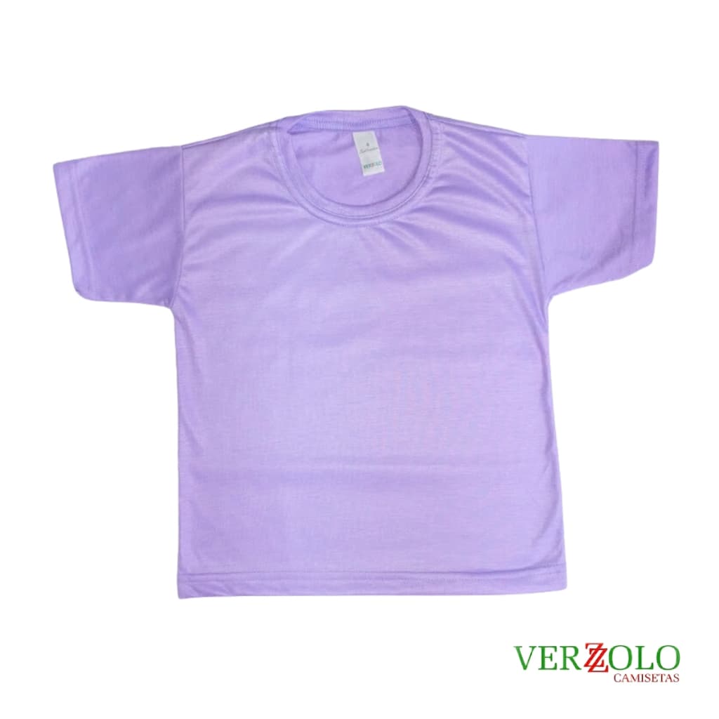 Camisa Lilás Infantil VERZZOLO 100% Poliéster Sublimação Personalização