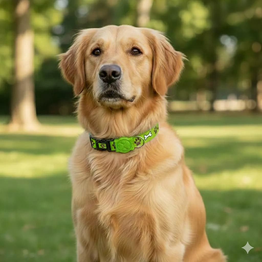 Coleira De Pescoço Pet Cão ajustável premium com Ossinho  Cachorro