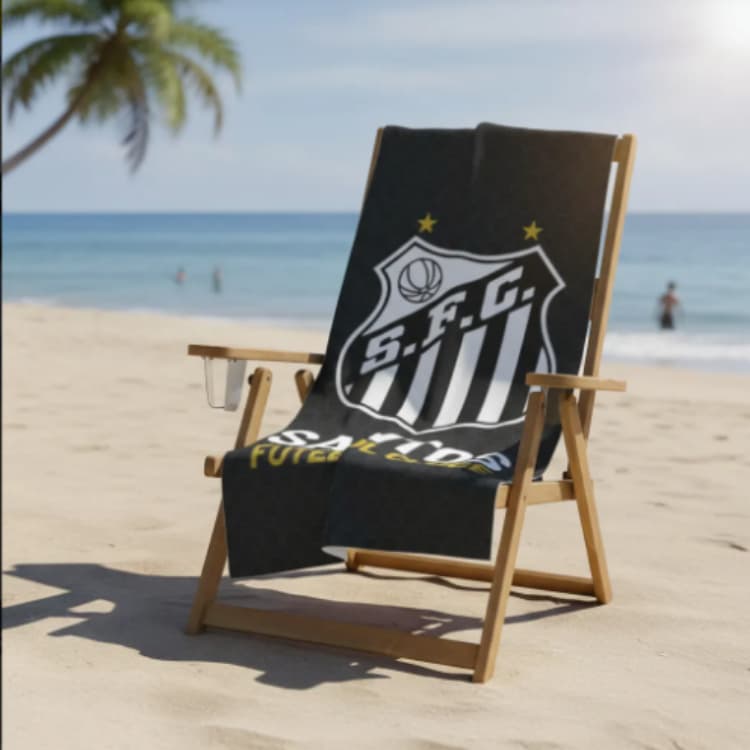 Toalha De Banho Santos Aveludada Licenciada Praia Piscina Estampada Time De Futebol  Oficial Lepper