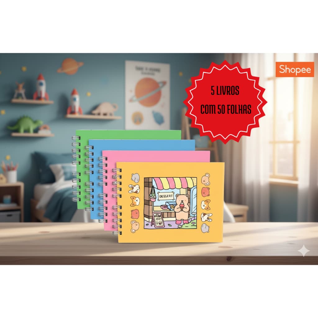 KIT 1 2 3 5  LIVROS COLORIR BOBIGUDE ANIMAIS FOFO MENINO MENINA CRIANÇA BARATO NATAL BRINQUEDO