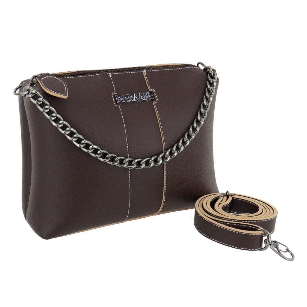 Bolsa Pequena Feminina Para Dia Dia Trabalho Festa Faculdade MANAAHE Alça Transversa Bolsa Tira Colo Quadrada
